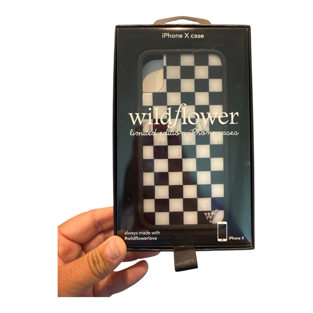 Wildflowers Black & Whites Checkered iPhone X Case